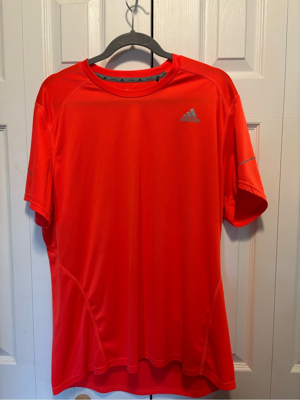 Adidas Men's XL Performance Running T-Shirt Bright Orange Red Activewear